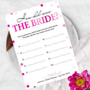 Carte Fête des mariées rose Quel âge a été la mariée jeu