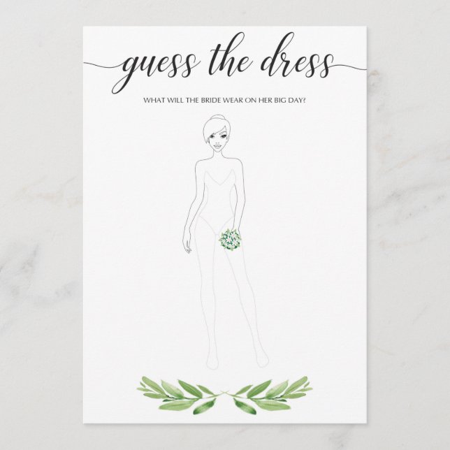 Carte Fête des mariées Verdoyante Devine La Robe Mariage (Devant)