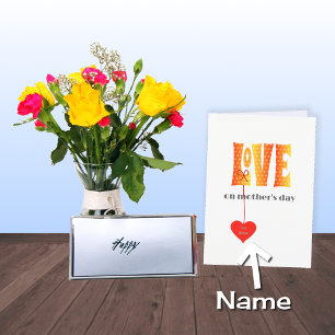 Carte Fête des mères ajouter le nom LOVE