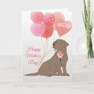 Carte Fête des mères Amour Chocolat Labrador Retriever C