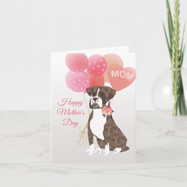 Carte Fête des Mères Amour de votre chien de boxe Brindl (Devant)