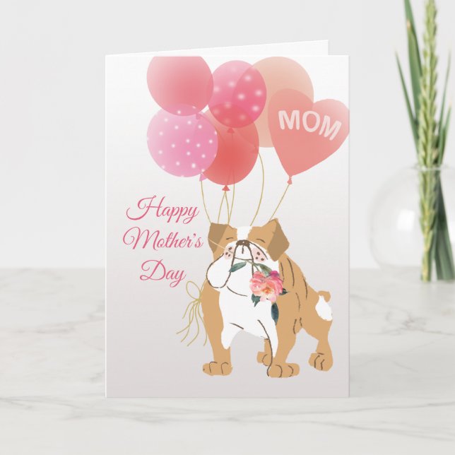 Carte Fête des Mères Amour de votre chien de taureau dou (Devant)