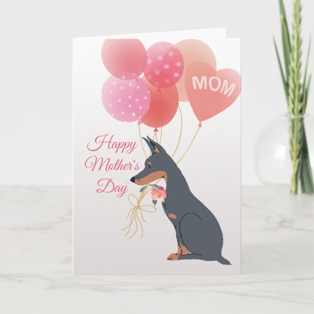 Carte Fête des Mères Amour de votre chien Doberman doux (Devant)