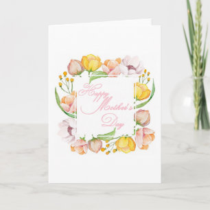 Carte Fête des mères aquarelle florale