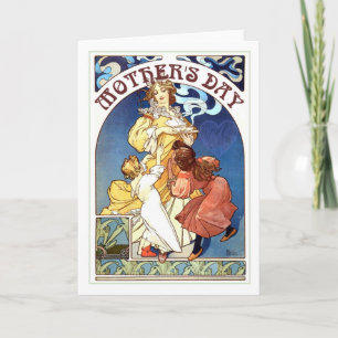 Carte Fête des Mères Art Nouveau