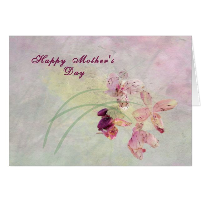 Carte, fête des mères avec orchidées (Devant horizontal)