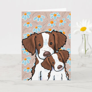Carte Fête des mères Brittany Dogs