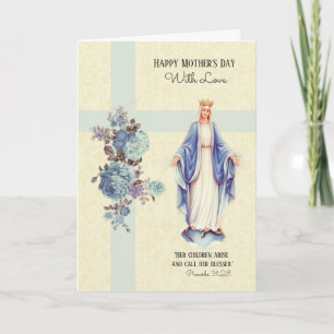 Carte Fête des Mères Catholiques Vierge Religieuse Marie
