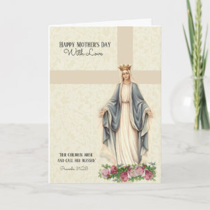 Carte Fête des Mères Catholiques Vierge Religieuse Marie