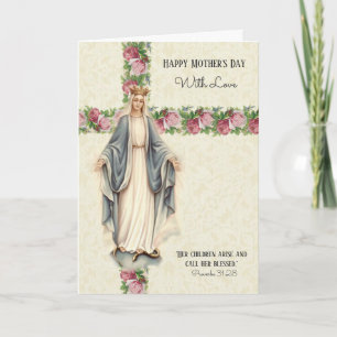 Carte Fête des Mères Catholiques Vierge Religieuse Marie