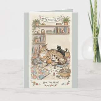 Carte Fête des Mères : Chat et Chatons