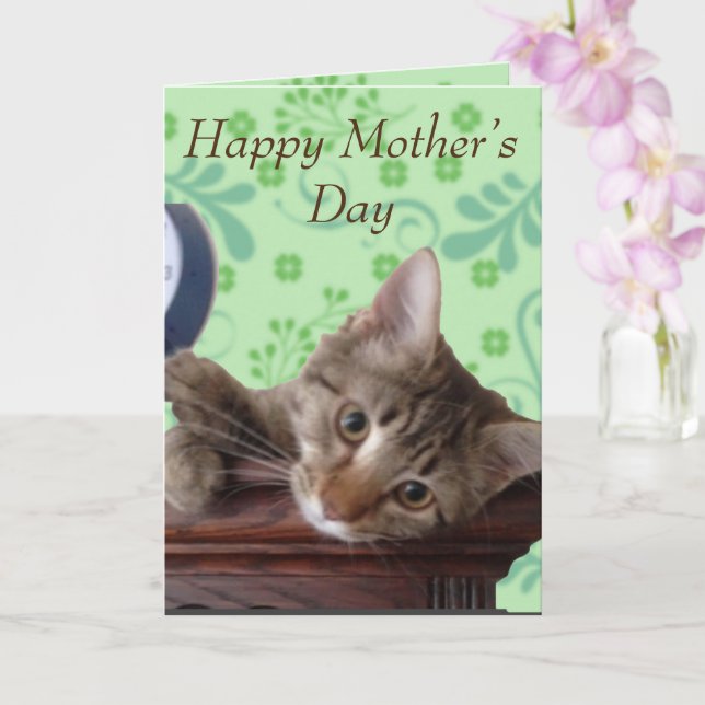 Carte Fête des Mères Cute Kitten (Orchidée)