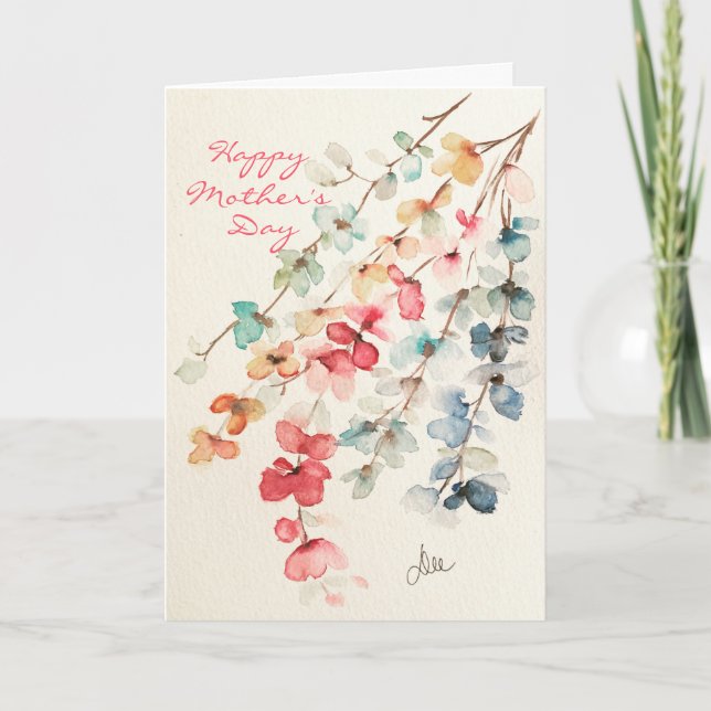 Carte Fête des mères de cascade florale (Devant)