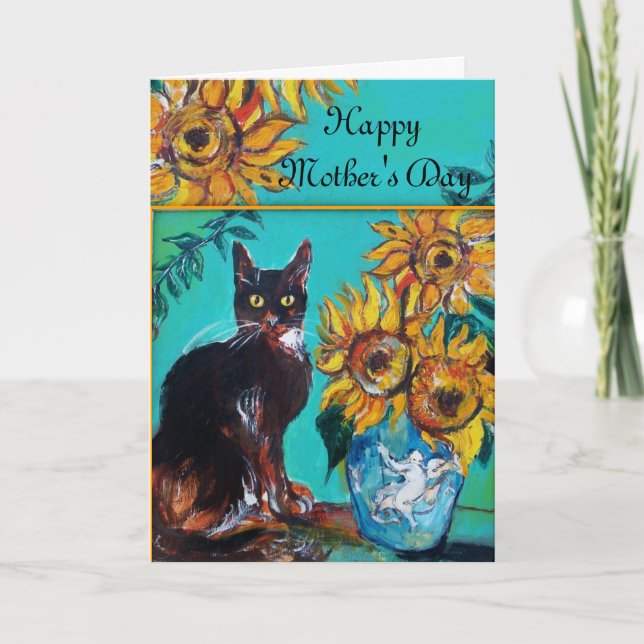Carte Fête des mères de CHAT NOIR (Devant)