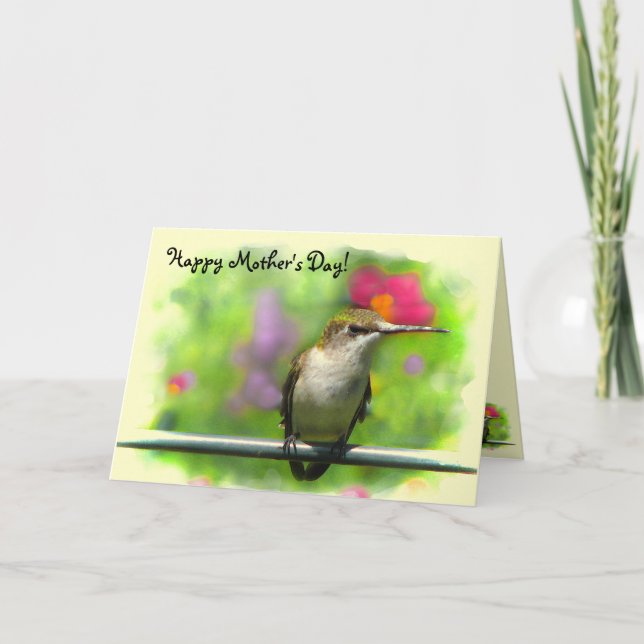 Carte Fête des mères de colibris (Devant)