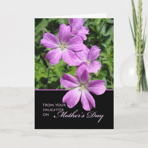 Carte Fête des mères de fille, Cranesbill Geraniums