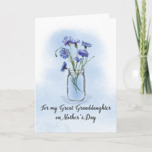 Carte Fête des mères de grand-fille Cornflowers à Mas