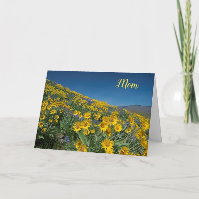 Carte Fête des mères de la fleur de Balsamroot (Devant)