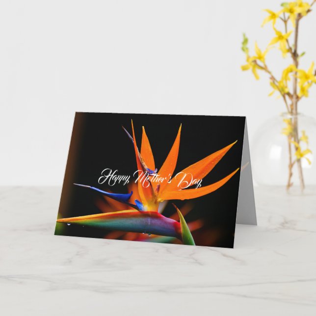 Carte Fête des mères de l'Oiseau du Paradis (Fleur jaune)