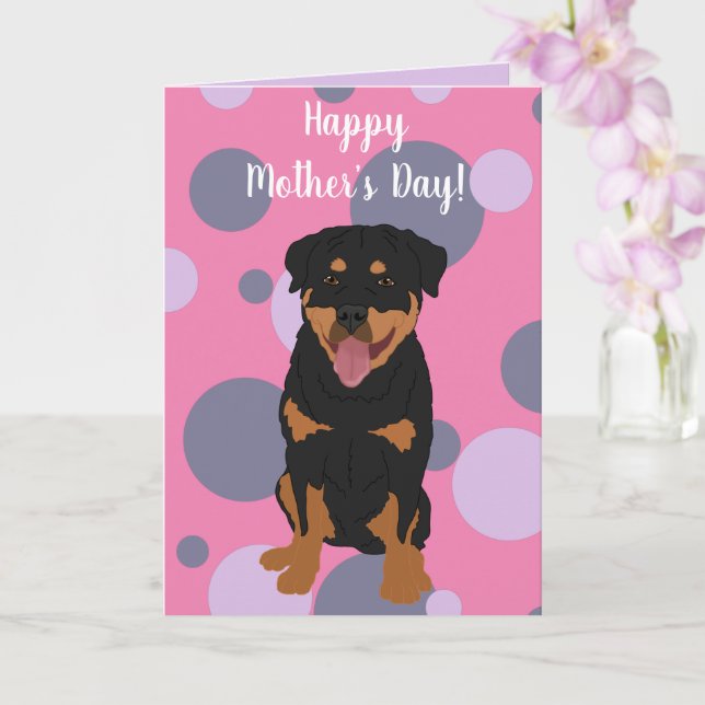 Carte Fête des mères de Rottweiler (Orchidée)