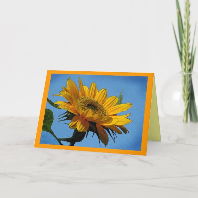 Carte Fête des mères de tournesol (Devant)