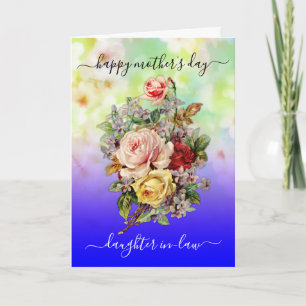 Carte Fête des Mères Design Floral Elegant Greeting Card