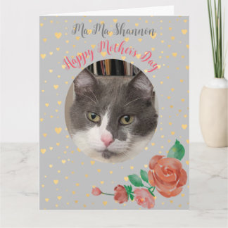 Carte Fête des mères drôle Chat Maman Hairball