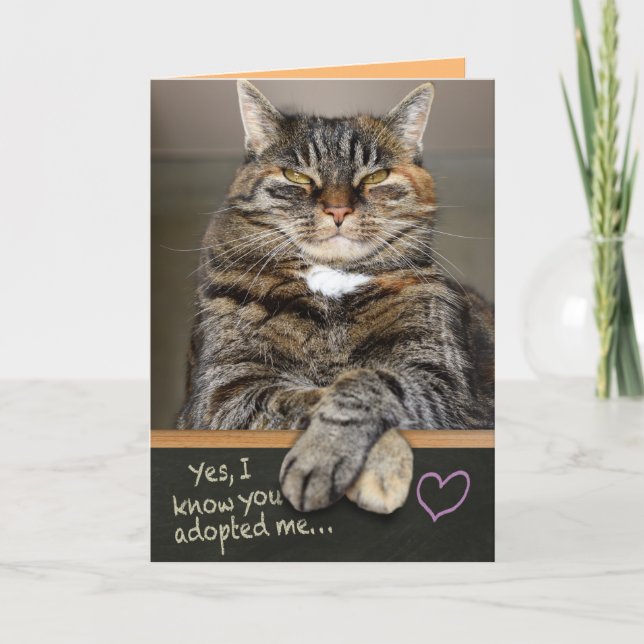 Carte Fête des Mères Drôle Du Chat - Je vous possède (Devant)