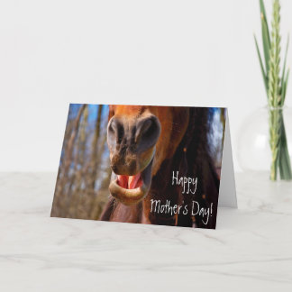 Carte Fête des mères du Cheval souriant personnalisé