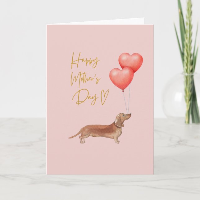 Carte Fête des mères du chien - Dachshund Maman (Devant)