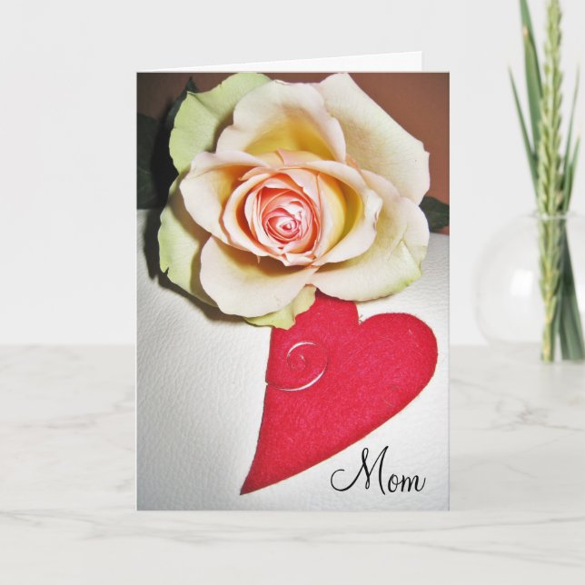Carte Fête des mères du rose et du coeur (Devant)