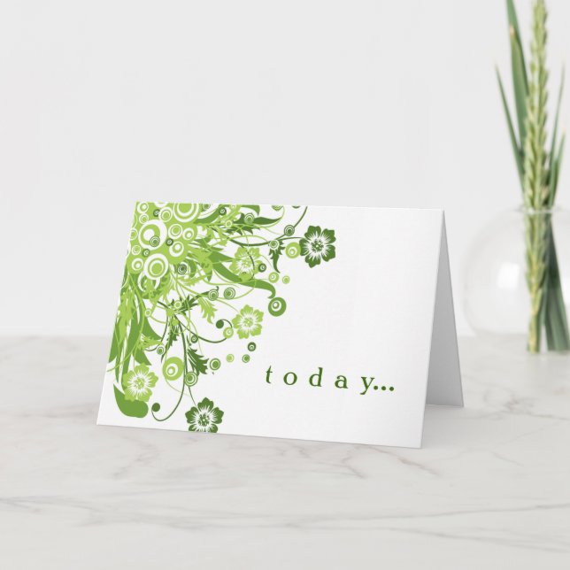 Carte Fête des mères en vert (Devant)