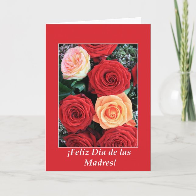 Carte Fête des Mères Espagnoles heureux (Devant)