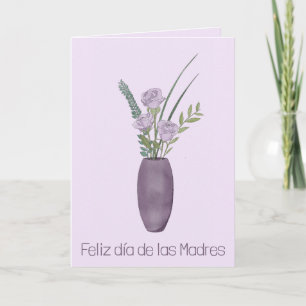 Carte Fête des mères espagnoles joyeuses Bouquet de rose
