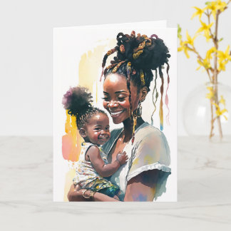 Carte Fête des mères et des bébés afro-américains