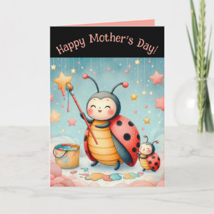 Carte Fête des mères et des bébés Ladybugs