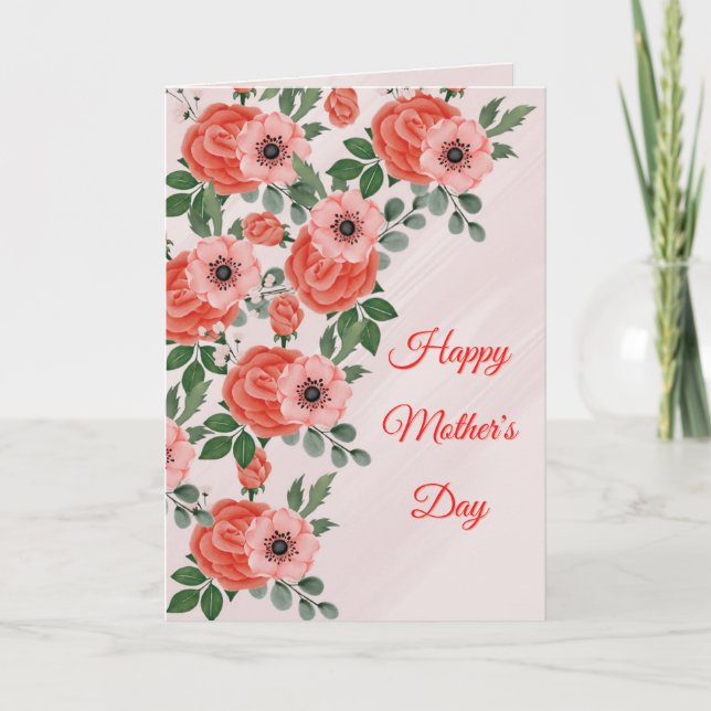 Carte Fête des Mères Fleurs Paster (Texte Touchant (Devant)