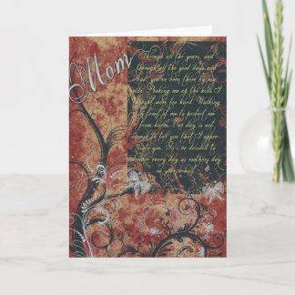 Carte Fête des mères Fleurs rouges Douce