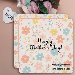 Carte Fête des Mères Floral Bohème Minimaliste Personnal