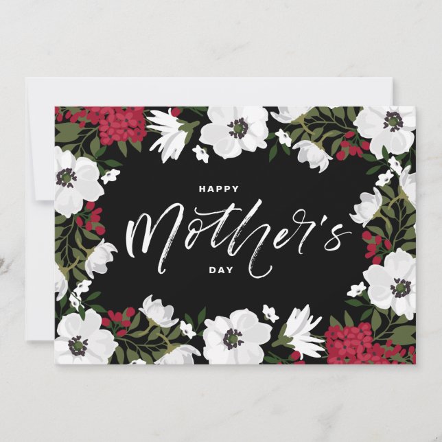 Carte Fête des Mères Florale Anémones Blanches (Devant)
