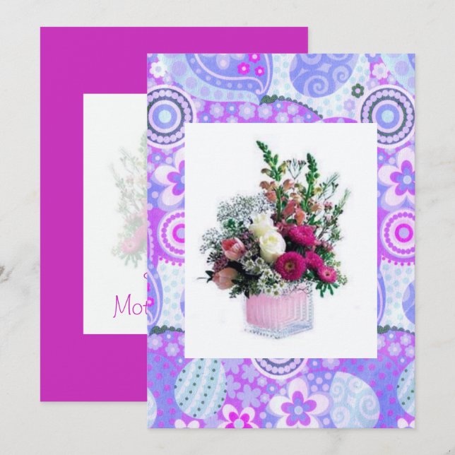 Carte Fête des mères florales (Devant / Derrière)