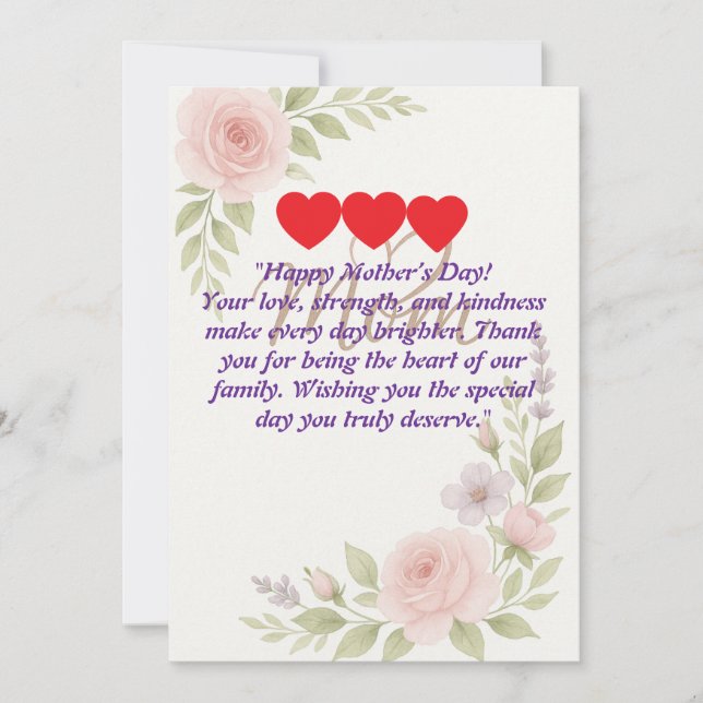 Carte Fête des mères florales (Devant)