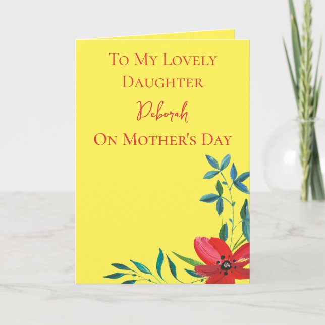Carte Fête des mères florales pour la fille (Devant)