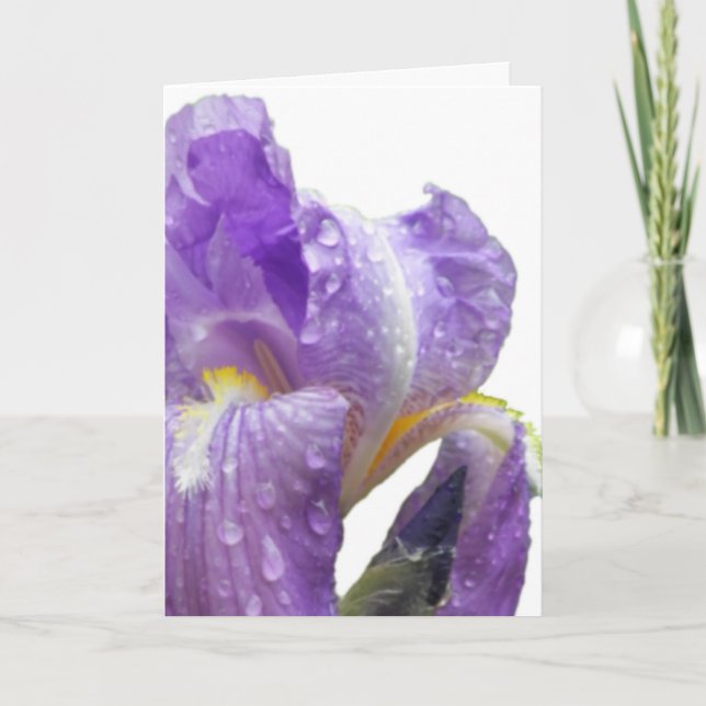 Carte Fête des mères Iris pourpre personnalisée (Devant)