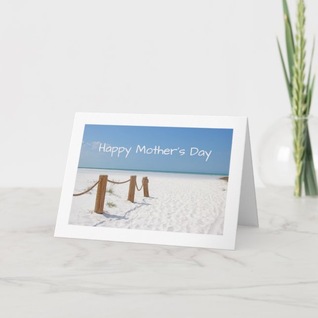 Carte Fête des mères joyeuses de la plage (Devant)