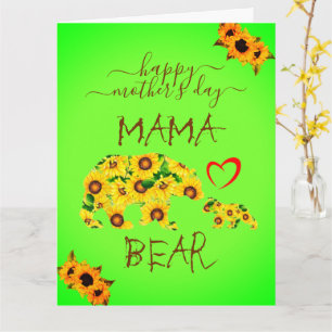 Carte Fête des mères joyeuses sur mesure MAMA BEAR Sunfl
