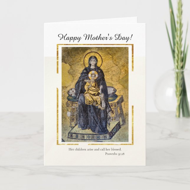 Carte Fête des Mères la Vierge et l'enfant Byzantine (Devant)