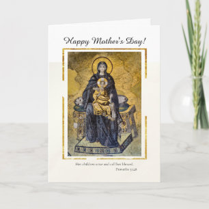 Carte Fête des Mères la Vierge et l'enfant Byzantine