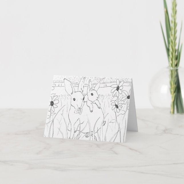 Carte Fête des Mères Lapins Mignons (Devant)