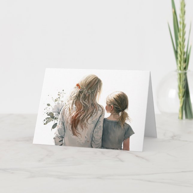 Carte Fête des mères Maman et fille (Devant)